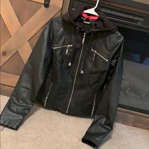 Faux Black leather jacket